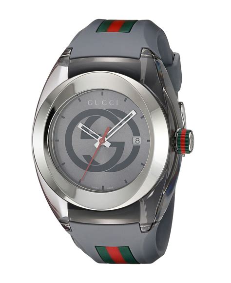 gucci sync ya137109 grey rubber strap men's watch|Gucci Men's Sync XXL Grey Dial Rubber Band Watch.